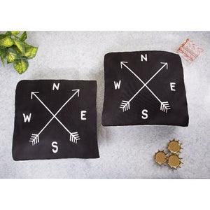 Compass Print Cushion Cover (Set of 2) Cushion Cover June Trading