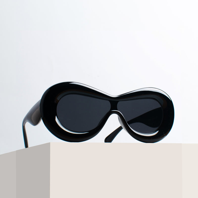 Obsidian Black Groovy Glare Kids Sunglass