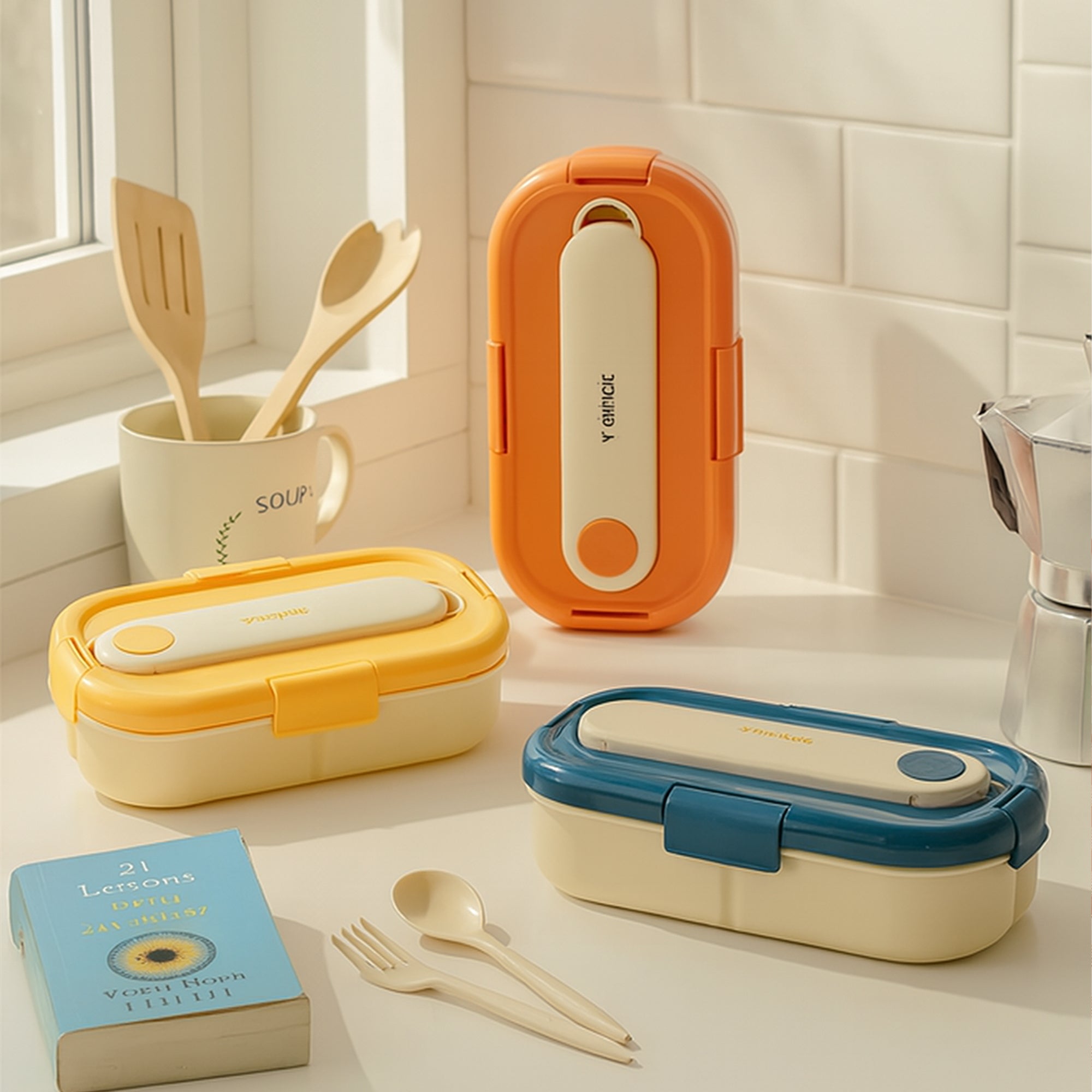 Pop Hue Lunch Box With Cutlery Set