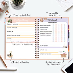 Undated Yearly Planner - Darling, I Choose Goals (2023 Collection) + Ultimate Sticker Book Undated Planners June Trading