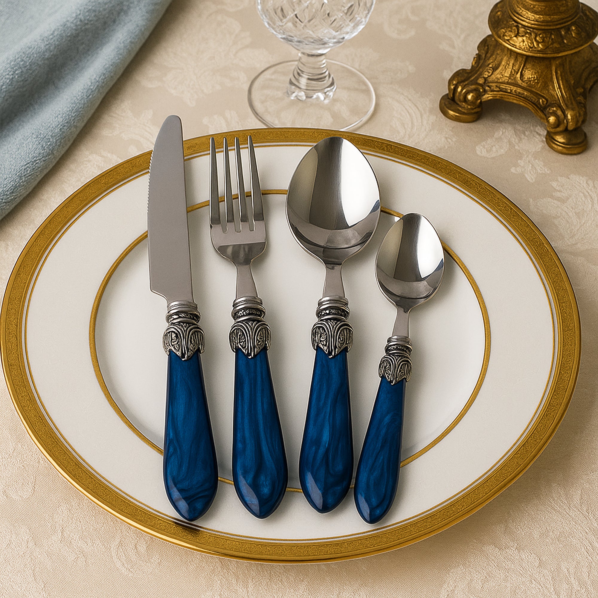 Azure Accent Regal 24 Piece Cutlery Set