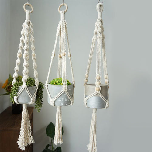 Macrame Small Suspended Pot Holder Plant Hanger June Trading