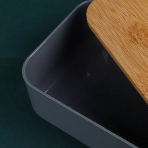 Wheat Straw Lunch Box with Wooden Lid & Cutlery Set Lunch Boxes June Trading