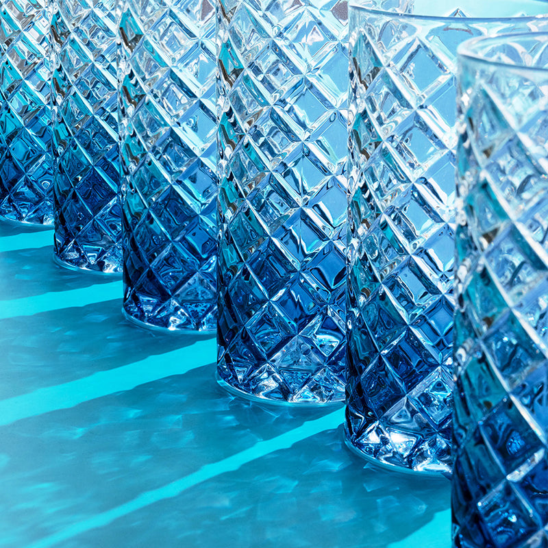 Blue Prism Crystal Tall Glasses (Set Of 2, 4 & 6)