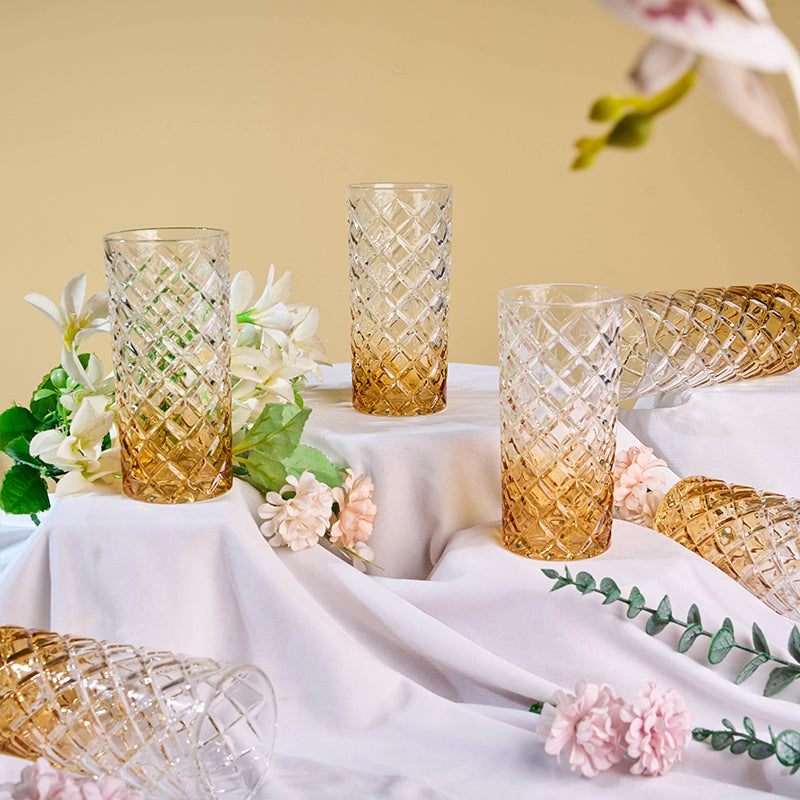 Sunset Prism Crystal Tall Glasses (Set Of 2, 4 & 6)