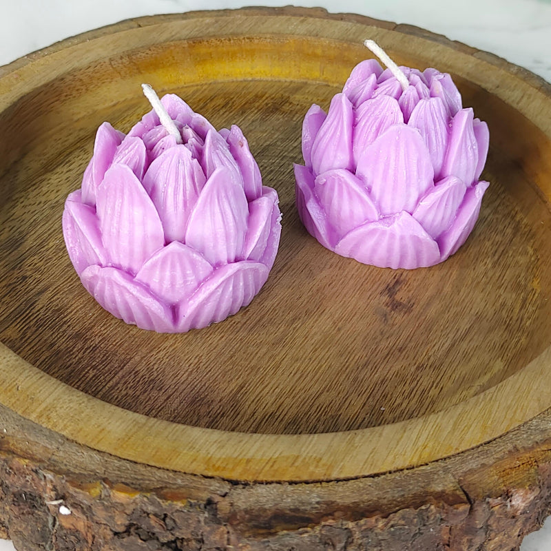 Lotus Petals Soywax Candle Set Of 2 Purple
