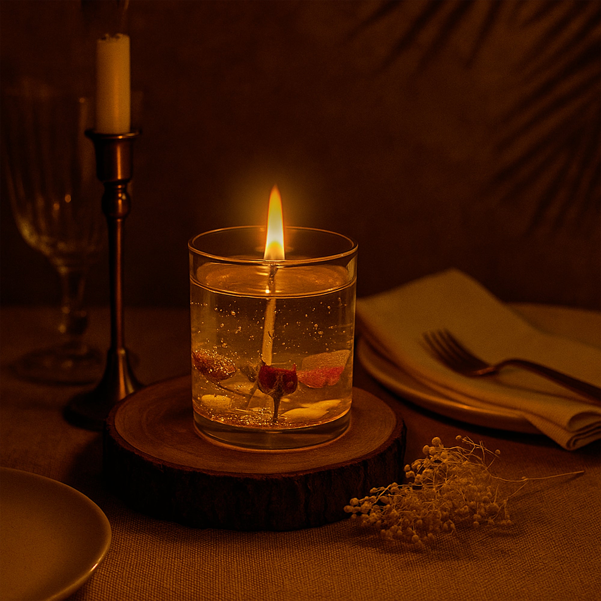 Dried Bloom Aroma Gel Candle | Rosy Sandalwood