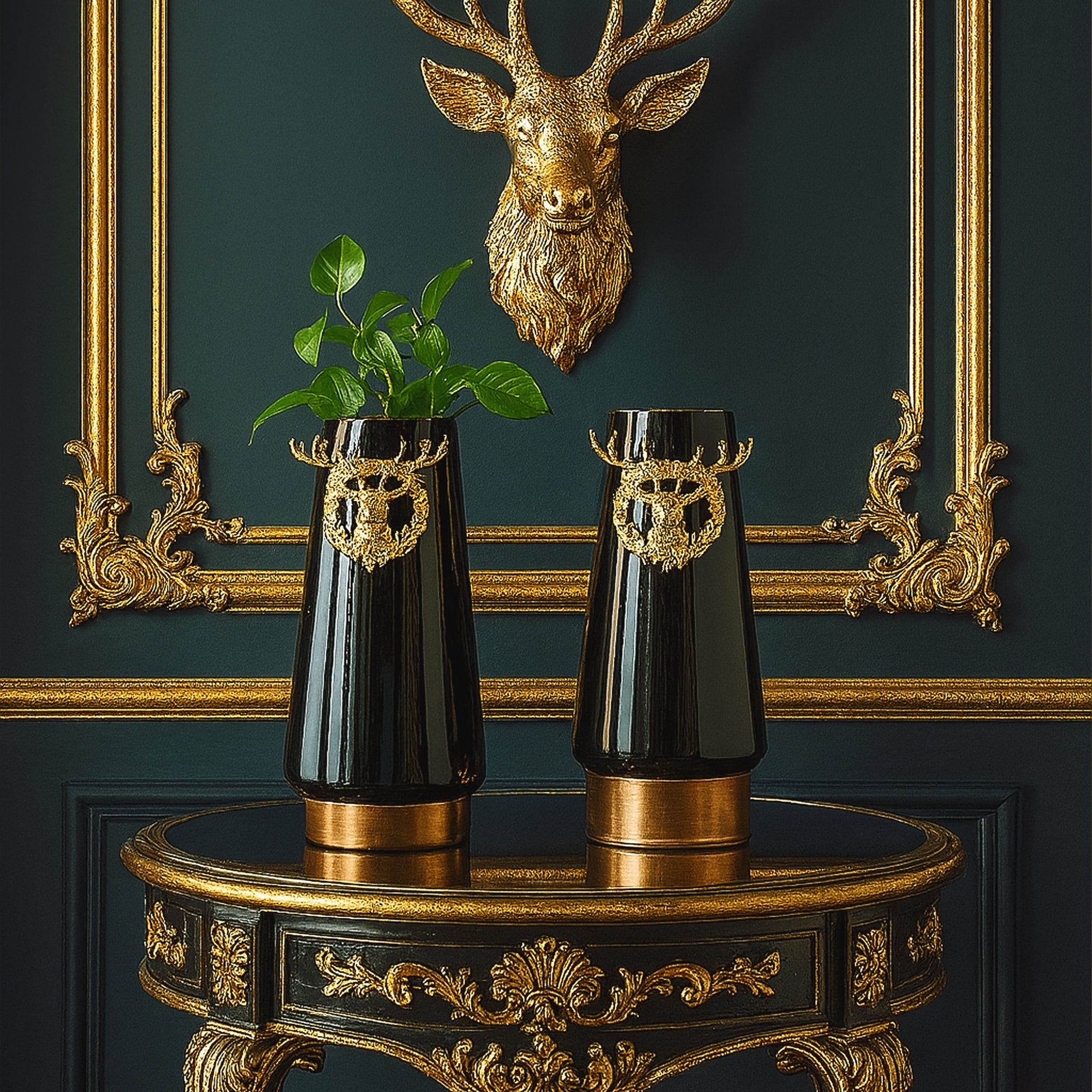 Ceramic Gold Plated Reindeer Vase