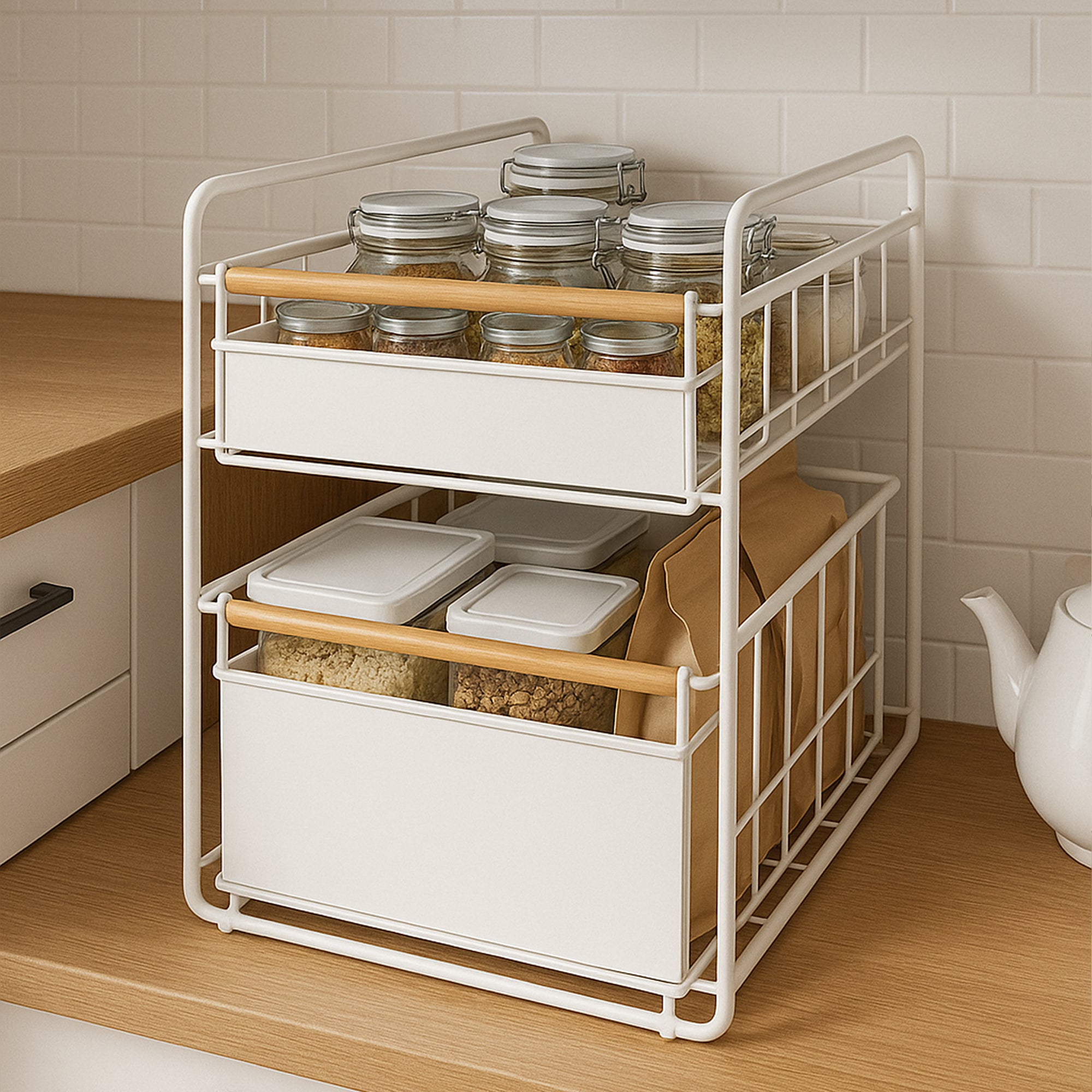 Contemporary Dual Storage Cart Organiser