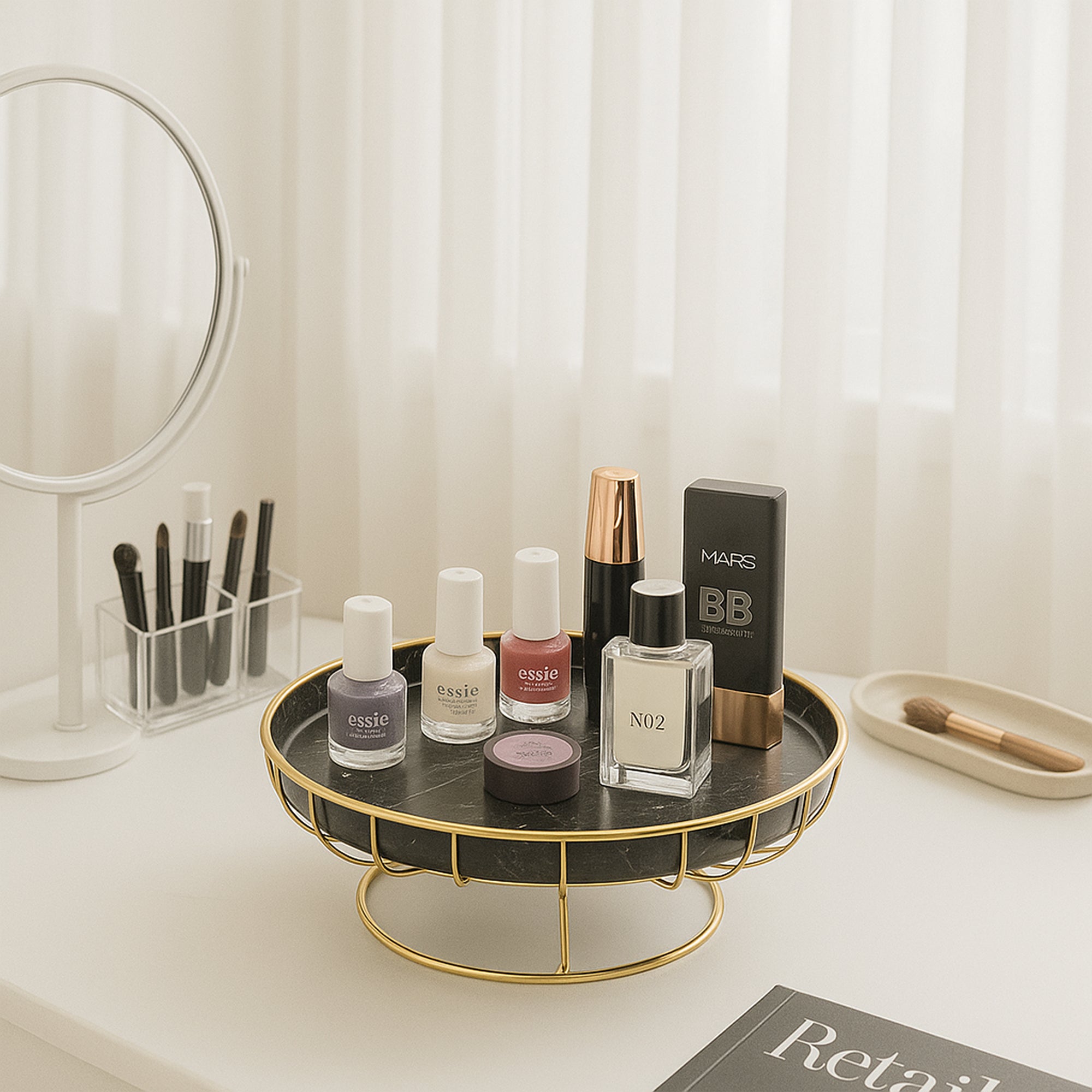 Artistic Ebony Organizer Centerpiece