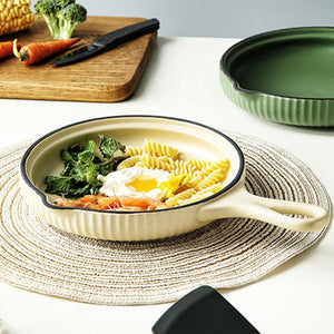 Seraphina Serving Dish With Handle Serving Bowls The June Shop Cream White