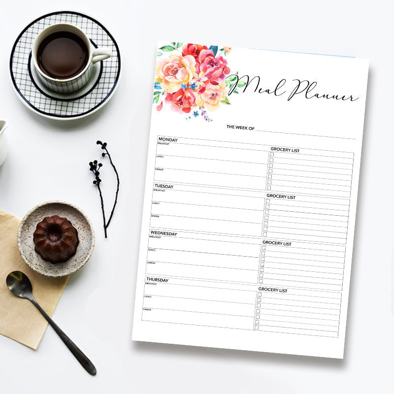 Minimal Floral - Meal Planner Planners June Trading
