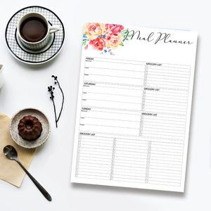 Minimal Floral - Meal Planner Planners June Trading