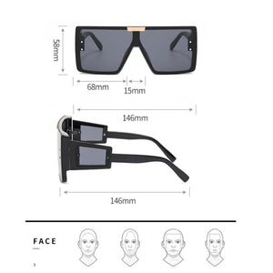 Vintage Oversized Blue Tint Clear Sunglass Eyewear June Trading