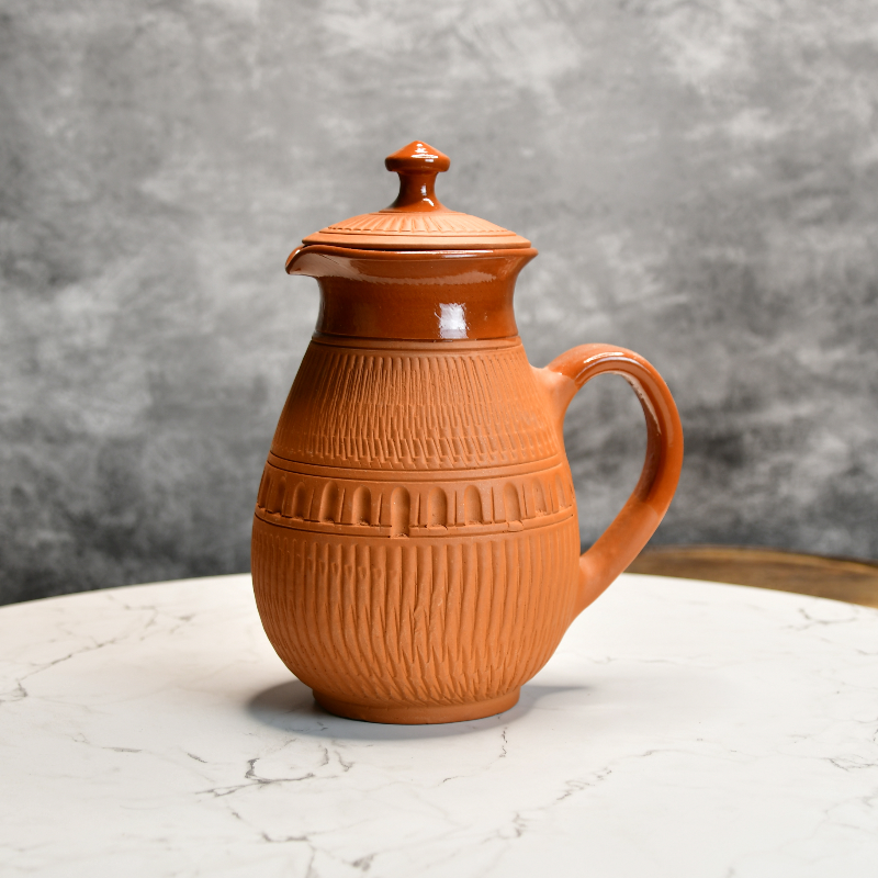 Terracotta Water Jug With Lassi Mug