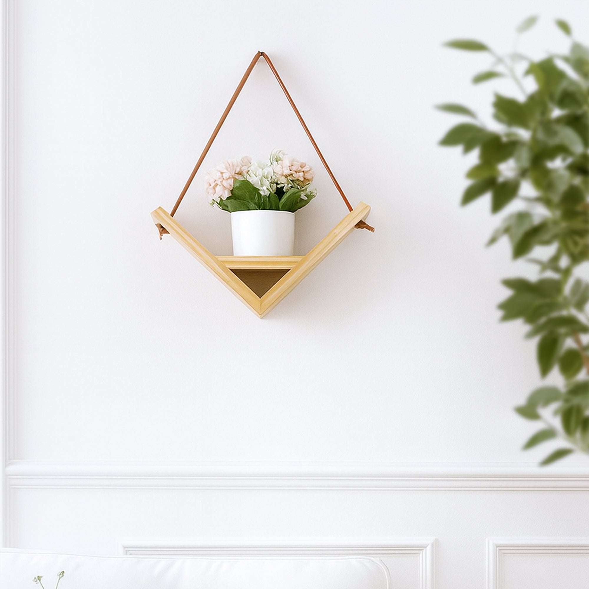Suave Hanging Wooden Planter Holder