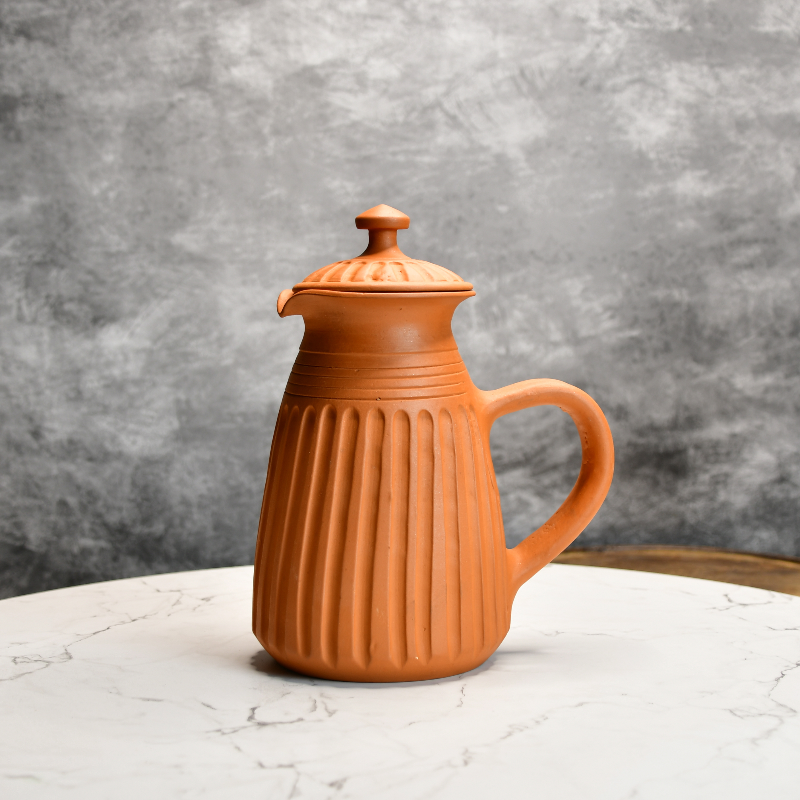 Terracotta Line Jug With Lassi Mug