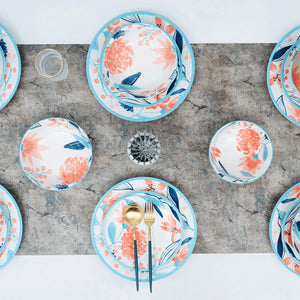 Flora Motif 24 Piece Luxury Dinner Set Dinner Sets June Trading