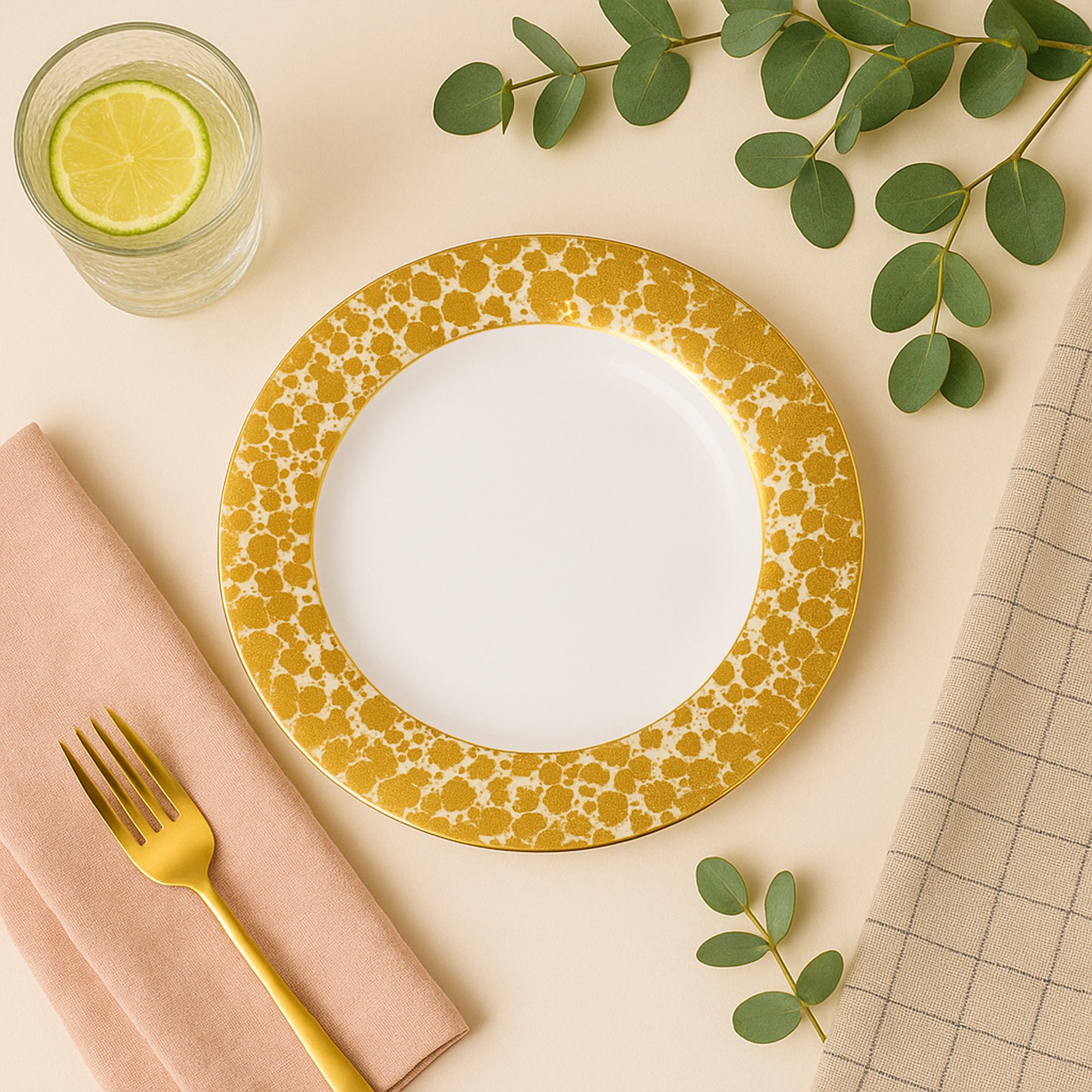 Aurulent Patchwork Rim Serving Plate