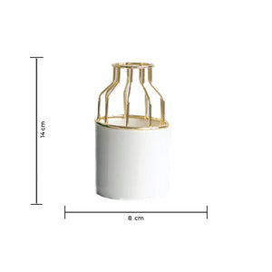 Cylindrical Vase With Gold Metal Cage Vases June Trading