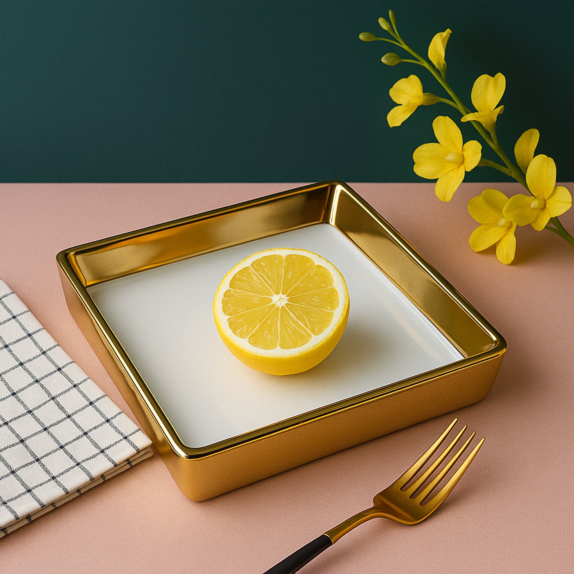 Aurulent Square Starter Plate (7 Inches)