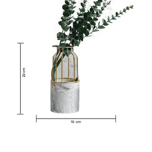 Cylindrical Vase With Gold Metal Cage Vases June Trading