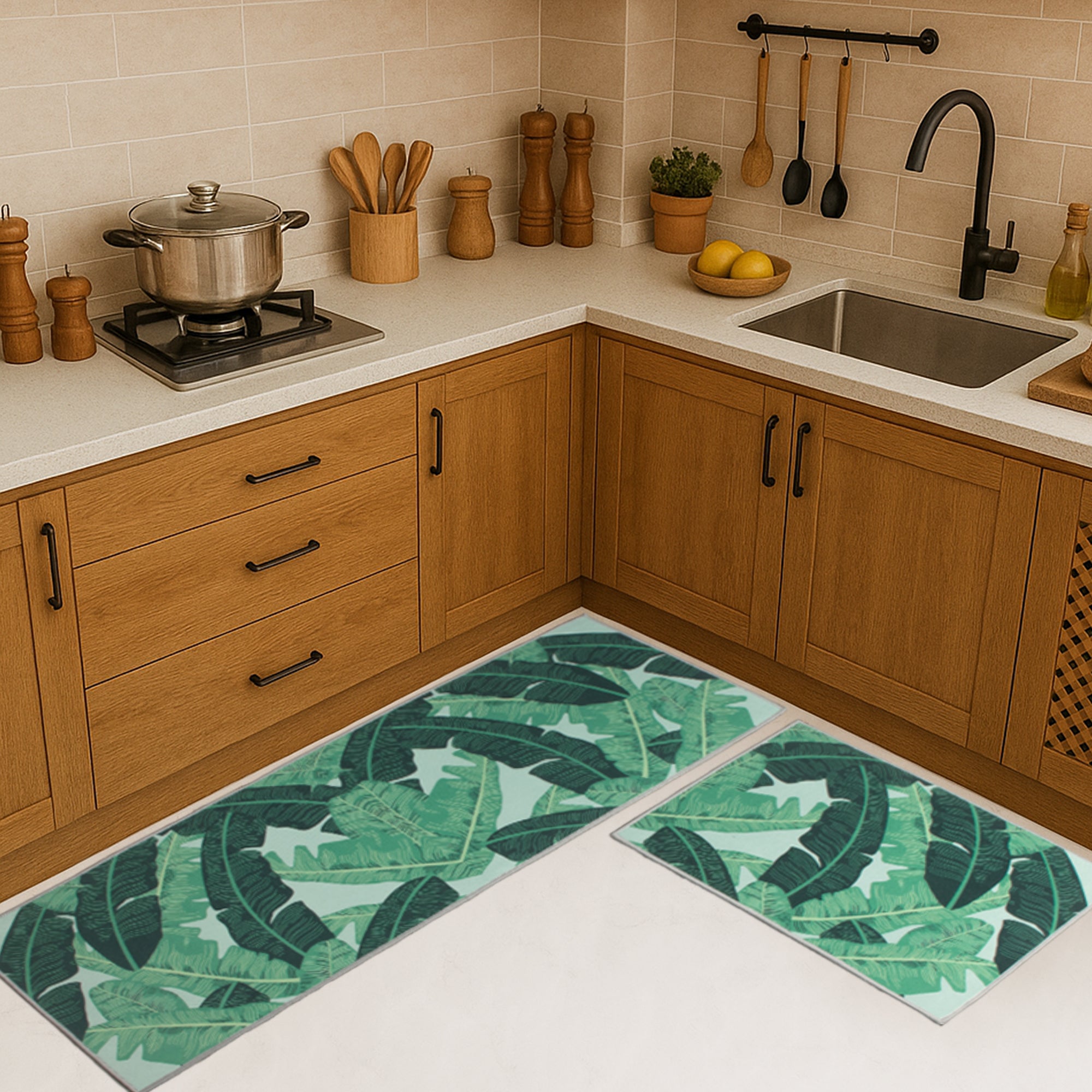 Tropical Vibes Kitchen Mat (Set of 2)