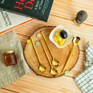 Maple Leaf Dessert Spoon Set of 4 Cutlery June Trading