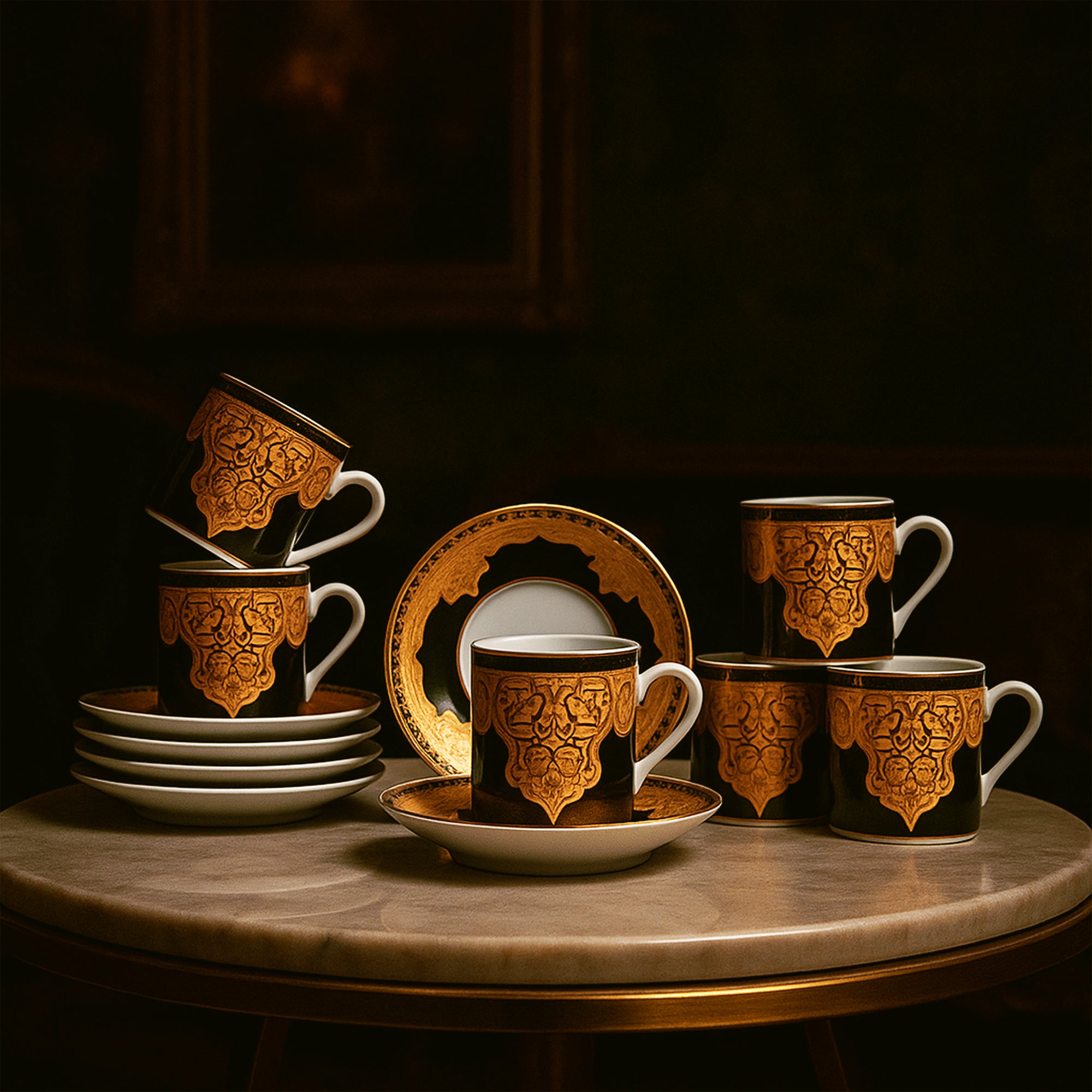 Traditional Ornate Tea Cup & Saucer Set (65 ml)