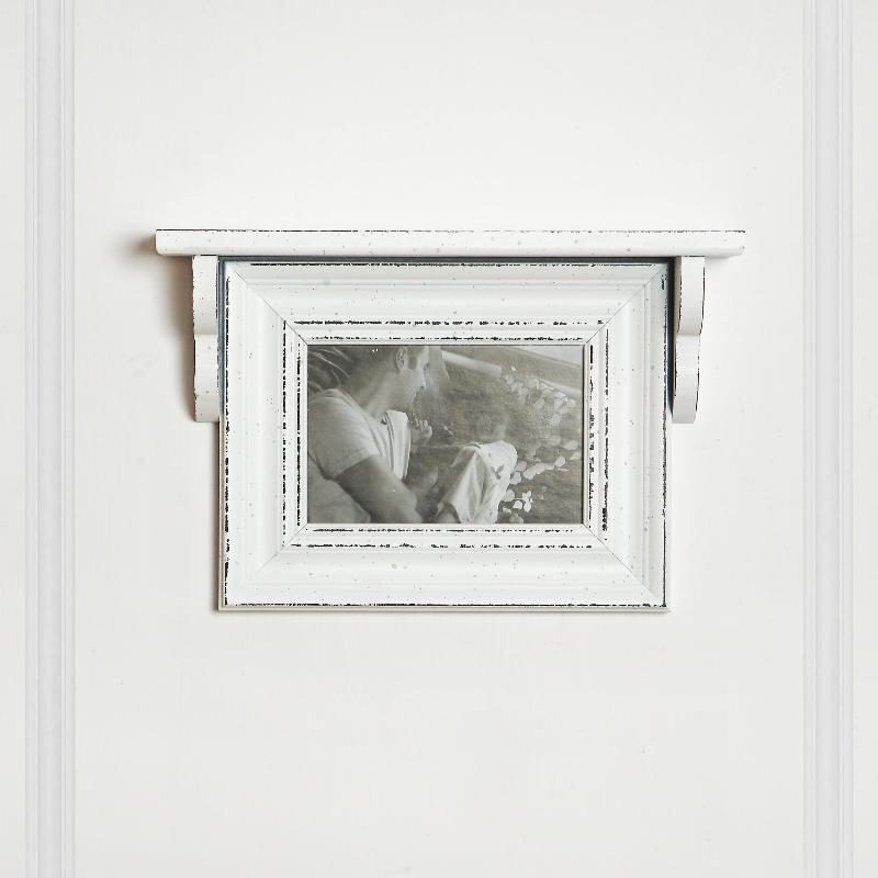 Meso Photo Frame With Wall Shelf - White wood