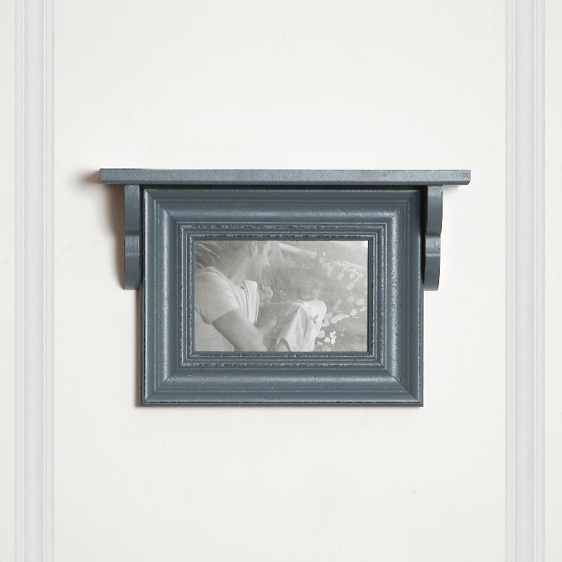 Meso Photo Frame With Wall Shelf - Grey Wood