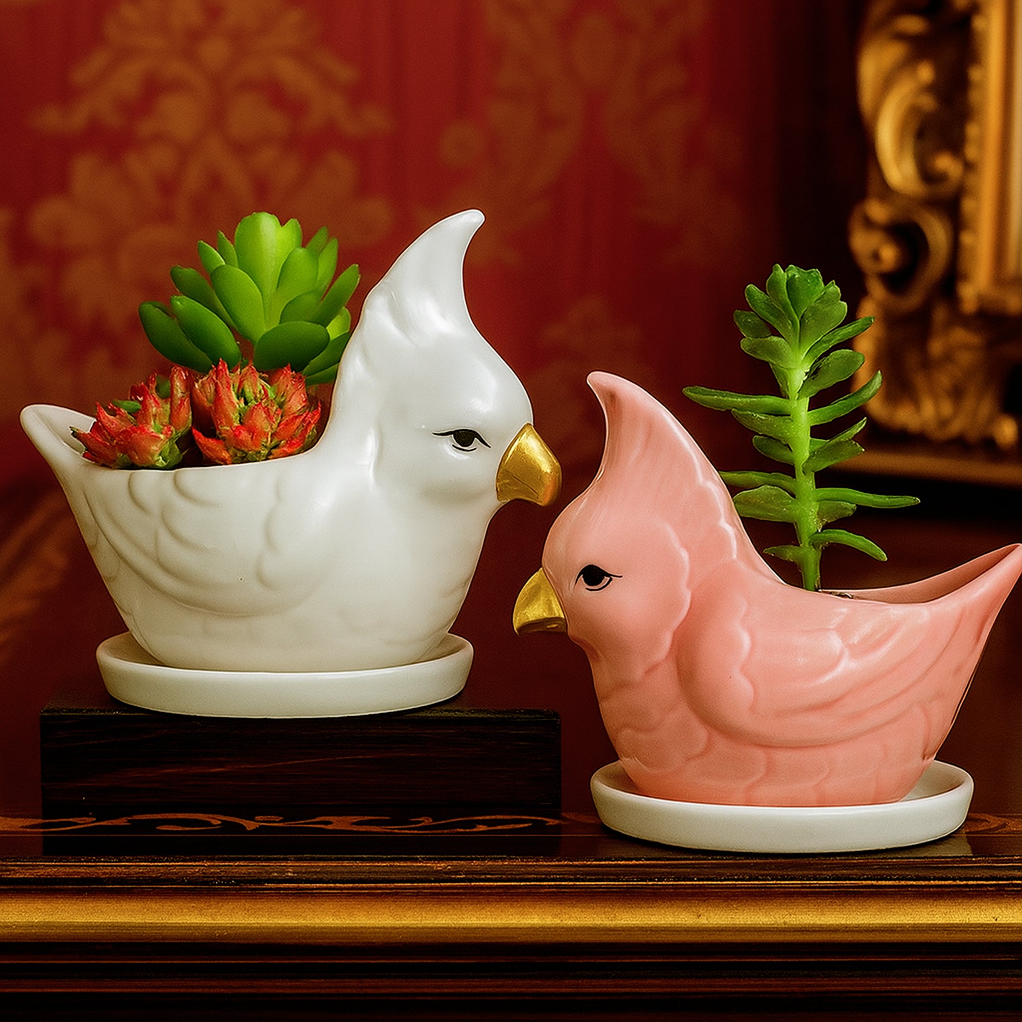 Parrot Ceramic Pot For Plants
