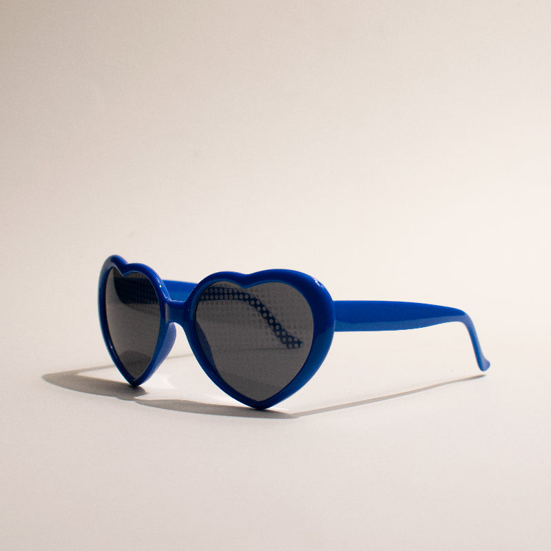 Lapis Blue Heart Effect Diffraction Sunglass Stylish Shades By The June Shop UV Protection