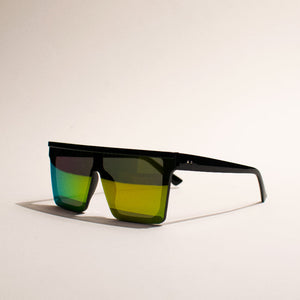 Oversized Flat & Square Reflective Sunglass Eyewear June Trading