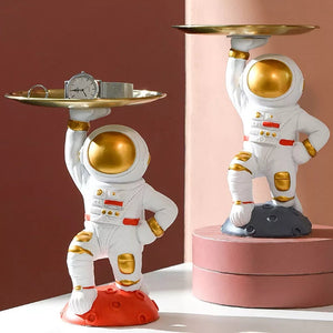 Astronaut With Brass Tray Artifacts Coral Tree