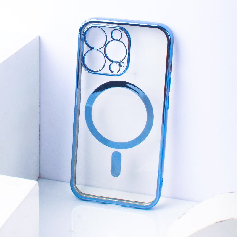 Metallichrome Blue Hue Magsafe Clear iPhone 13 Pro Cover Mobile Phone Cases June Trading