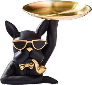 Bulldog Resin Sculpture With Tray Artifacts Coral Tree