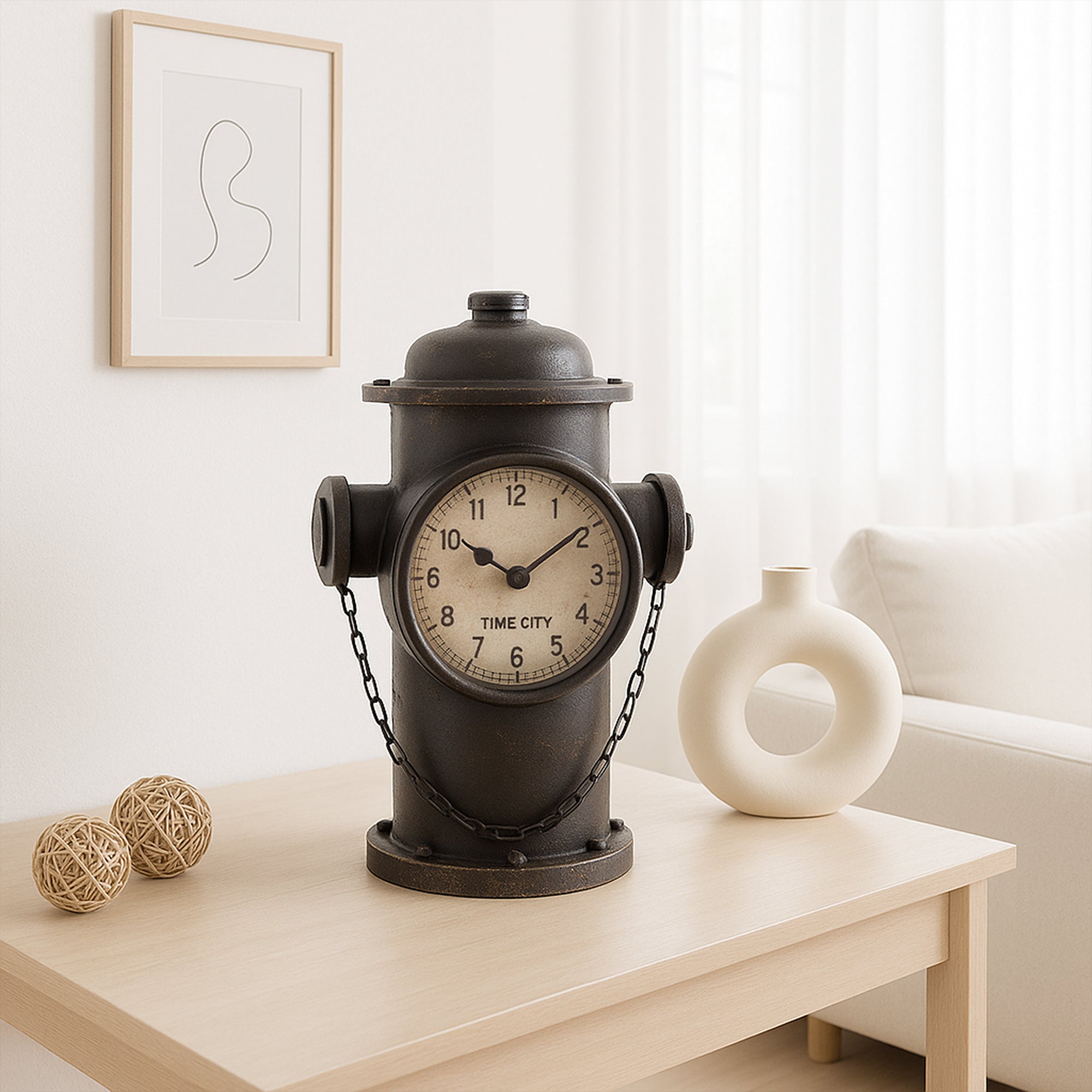 Vintage Charm Fire Hydrant-Inspired Table Clock