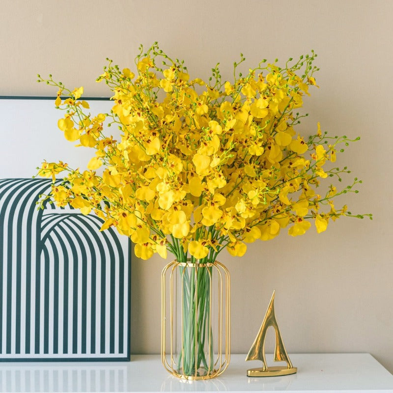 Golden Radiance Metallic Mesh Vase