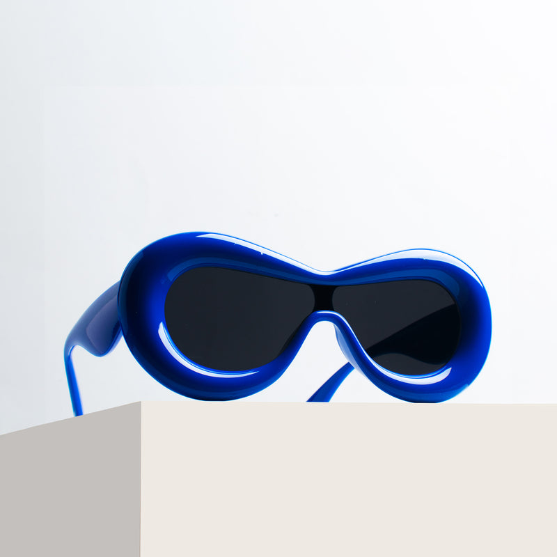 Azure Blue Groovy Glare Kids Sunglass