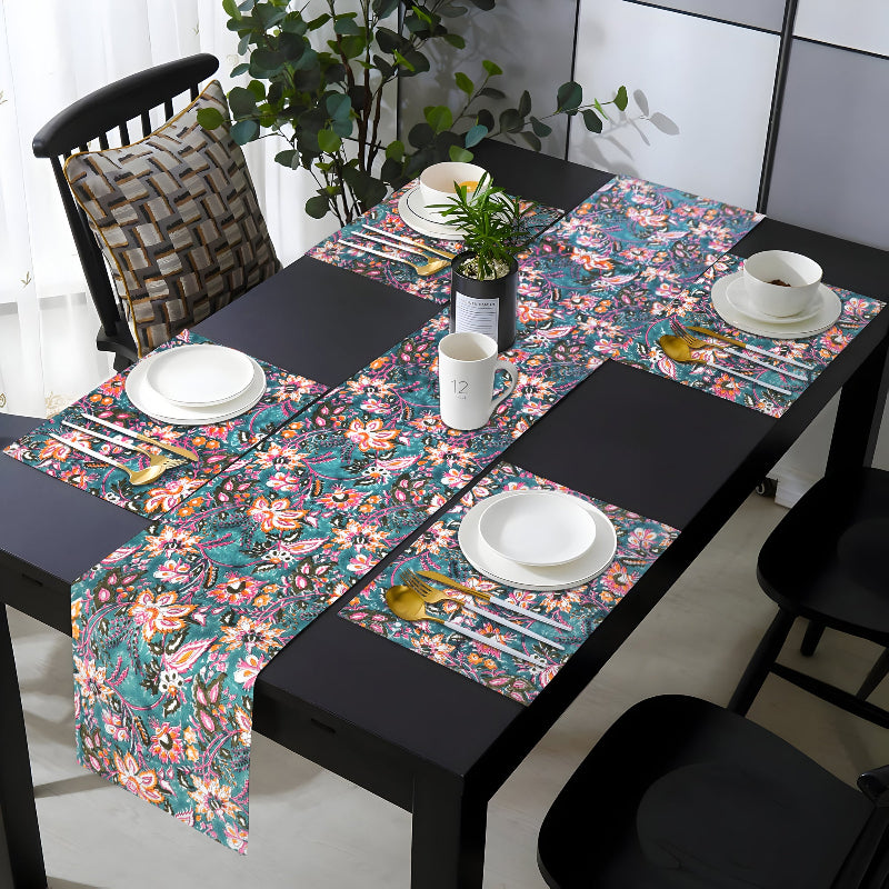 Sirevest Tropical Bloom Luxe Table Runner Set | 5 Pcs