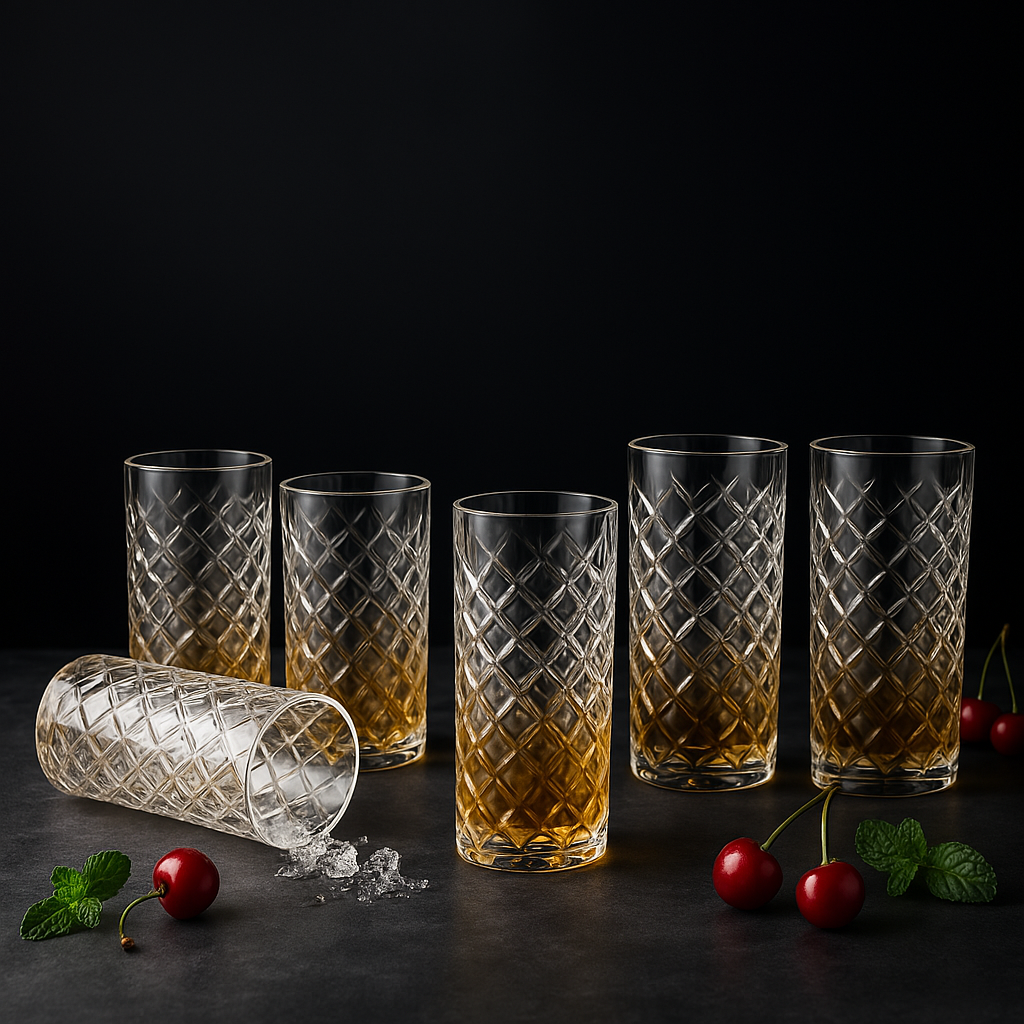 Sunset Prism Crystal Tall Glasses (Set Of 2, 4 & 6)