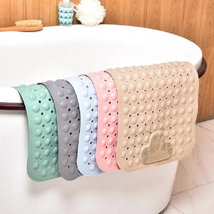 Cloud Grey Nonslip Foot Massager & Exfoliator Shower Mat Shower Mats June Trading