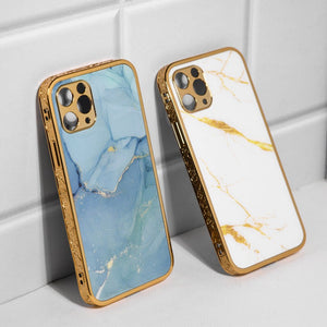 Marble Pattern Rose Gold Edge iPhone 11 Pro Case iPhone 11 Pro June Trading
