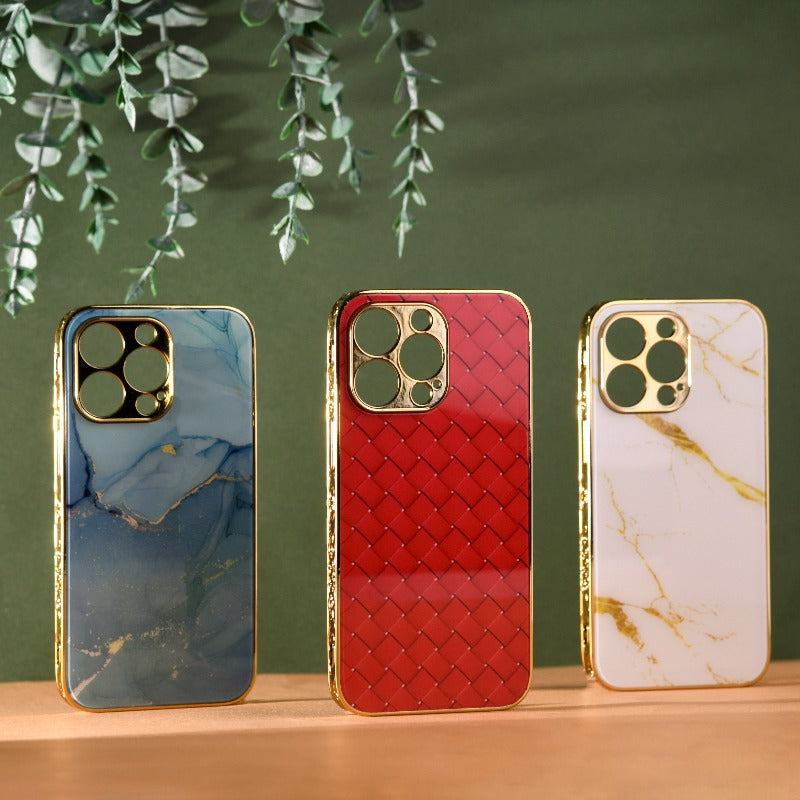 Marble Pattern Rose Gold Edge iPhone 12 Pro Max Case