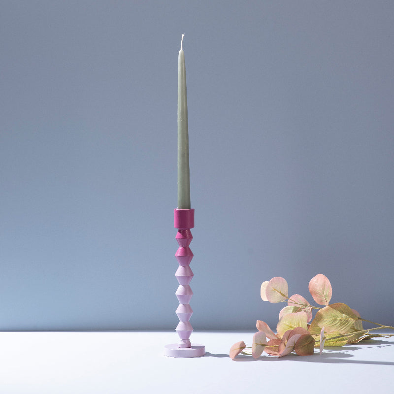 Ombre Prism Aluminum Candle Stands (Set Of 2)