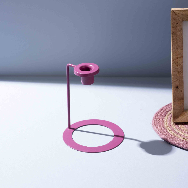 Blush Aura Metal Candle Stand