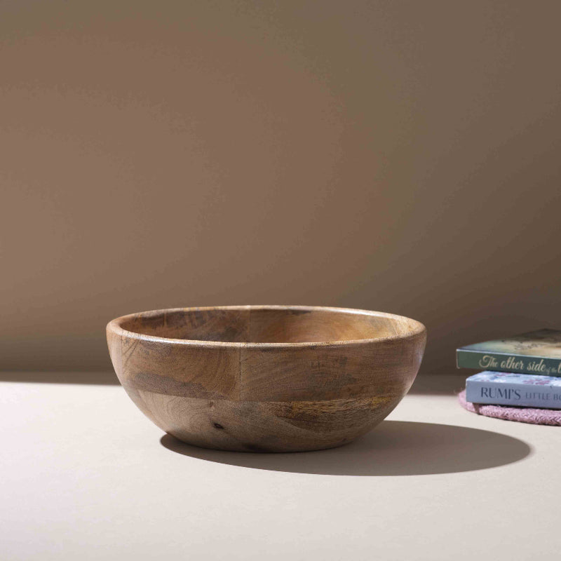 Rustic Round Wooden Bowl