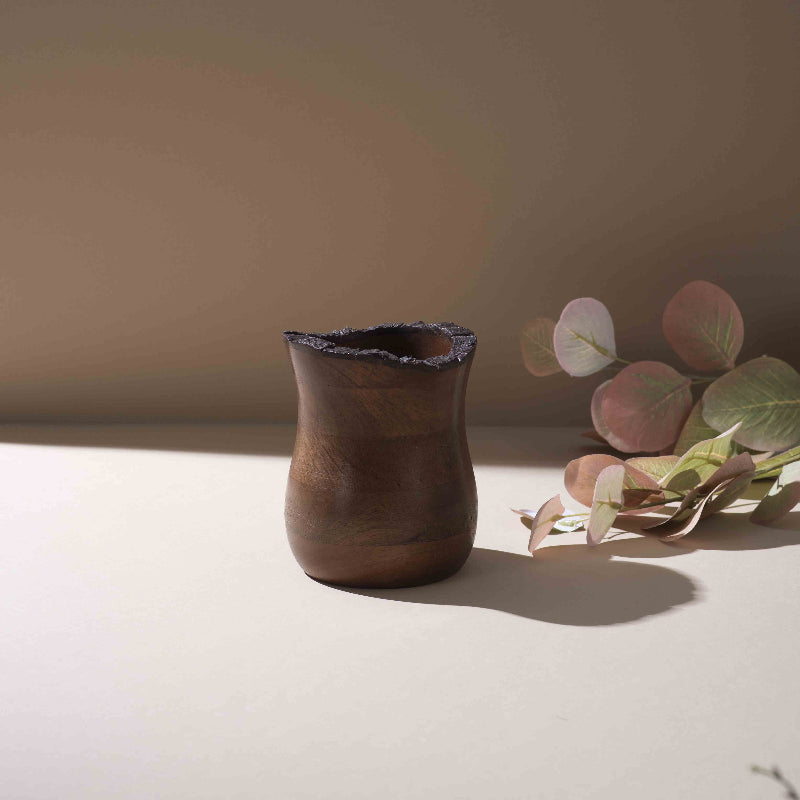 Artisan Wood Spoon Stand With Natural Edge