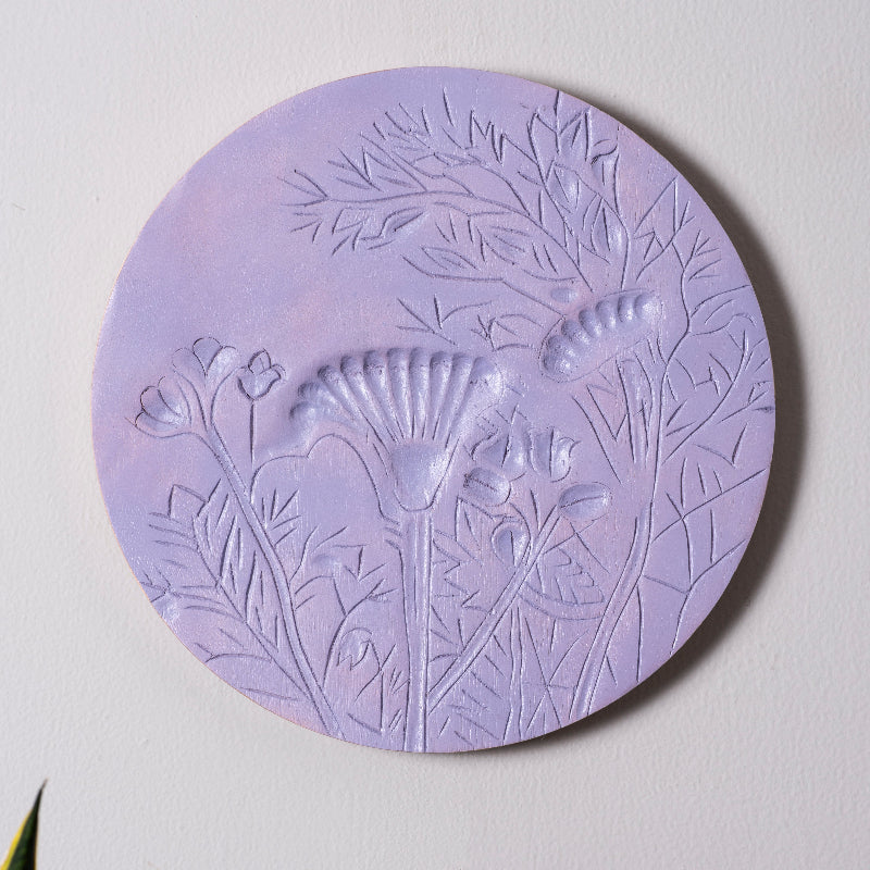 Mauve Garden – Luxury Handcrafted Round Wall Plate